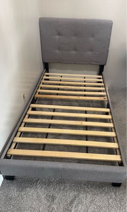 Twin Upholstered Bed Frame with Headboard