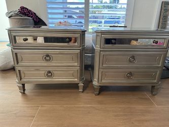 Mirrored Nightstand Set of 2