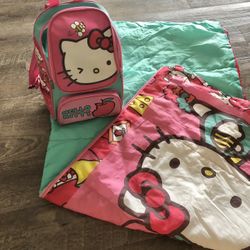 Hello Kitty Sleeping Bag And Backpack