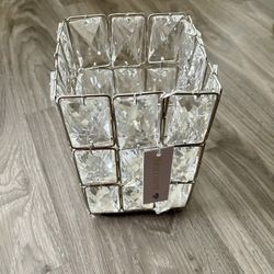 Crystal Metal Pillar Candle Holder
