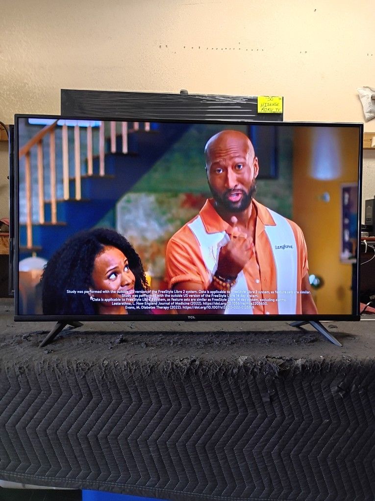 50 Inch Android TCL 4k Smart Beautiful Tv Comes With Remote Control Shows Great Quality Clear Picture Works Perfect Guaranteed 