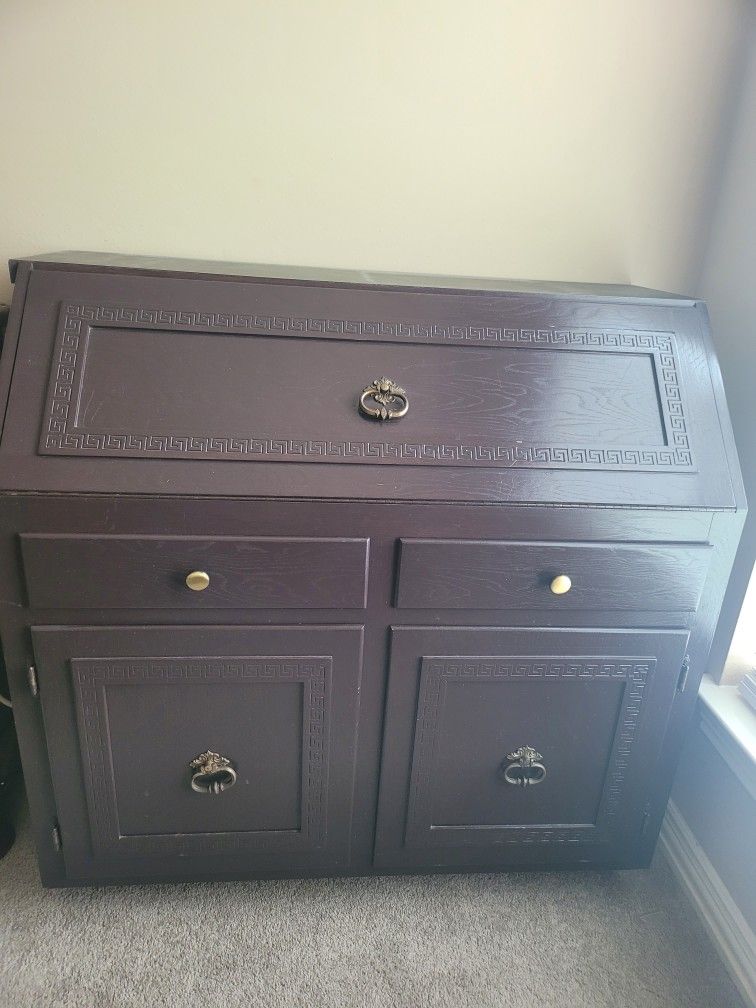 Solid Wood Secretary Desk $75