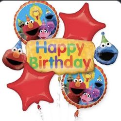 Sesame Street Mylar Birthday Balloons - Used