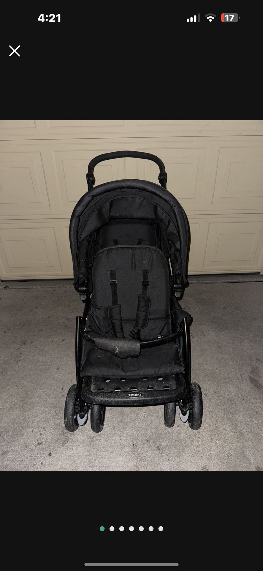 Babyjoy Double Stroller Foldable Baby Twin Lightweight Travel Stroller Infant Pushchair Black