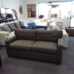 Sofa In Dark Gray Fabric.  No Wear Or Tear. Made By Precedent Furniture. 
