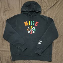 Nike Black Hoodie Sweatshirt The Sport Shoe of Champions Colorful Medium