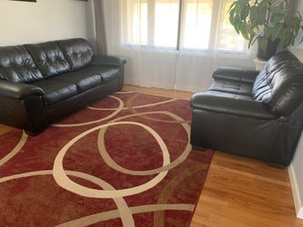 Set Of Two Leather Coaches For Sale