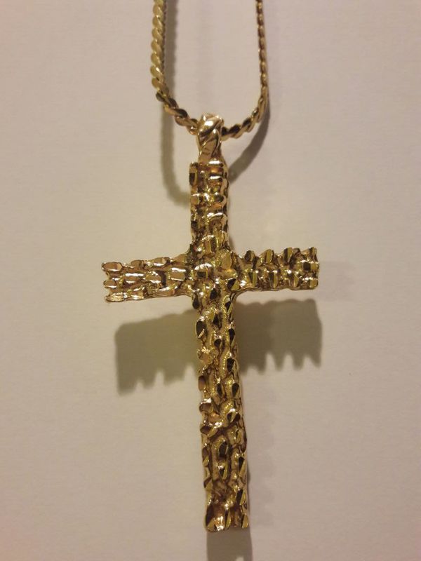 Vintage 2pac Gold Nugget Cross necklace for Sale in ...