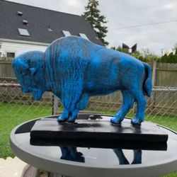 The Old Blue Buffalo Statue