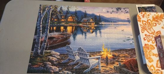 Buffalo 1000 Pc Danell Bush “Lake Reflection” Puzzle (all Pieces Accounted For)