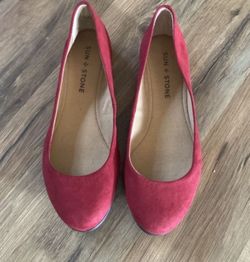 New! Women’s Red Brushed Suede Flats, Size 5.5