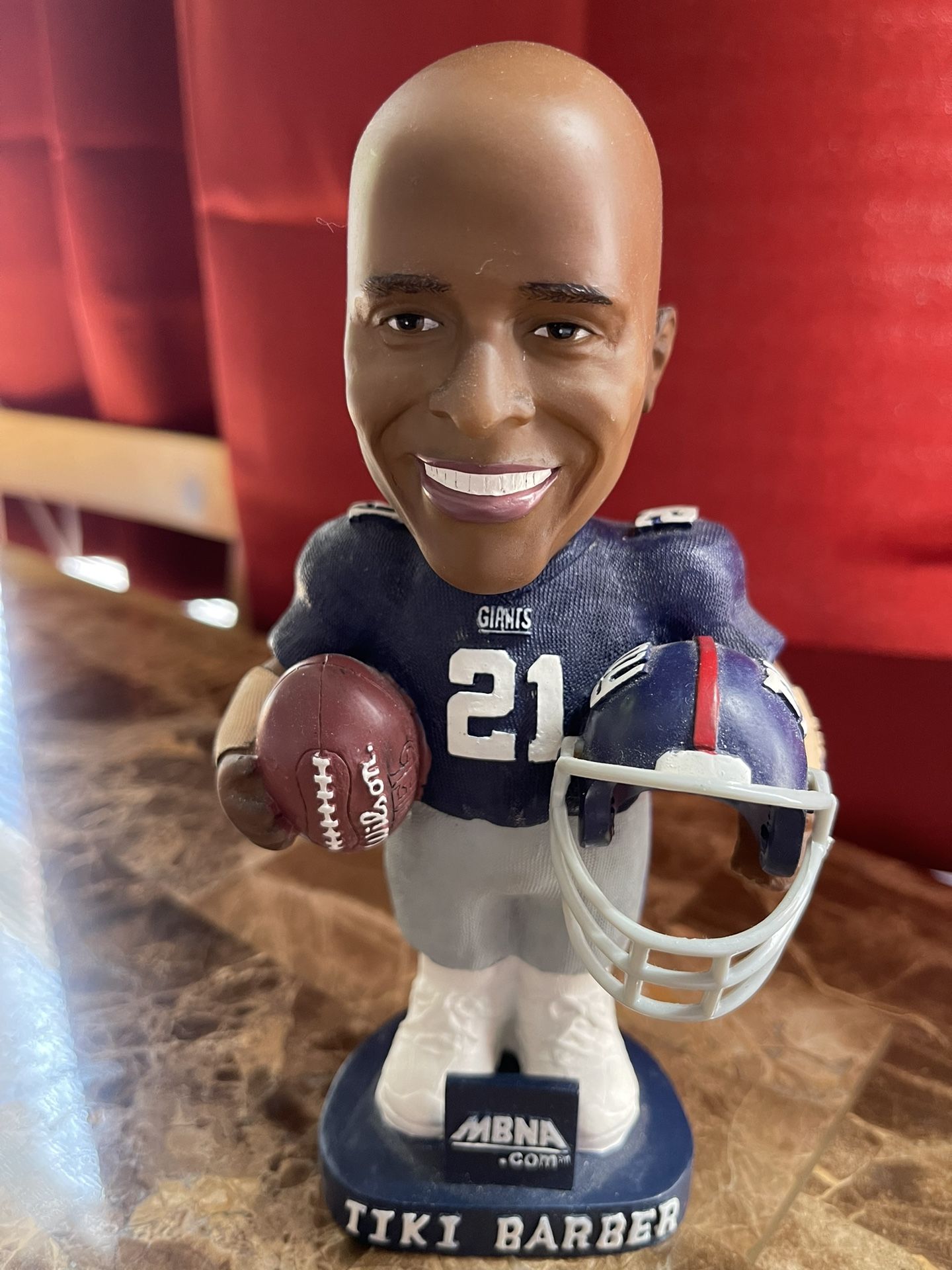 TIKI BARBER New York Giants Bobble Head AGP Limited MBNA Classic Pose Edition