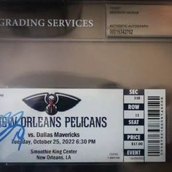 Brandon Ingram Signed Ticket Pelicans Dallas Lakers Beckett Coa Slabbed  Bgs