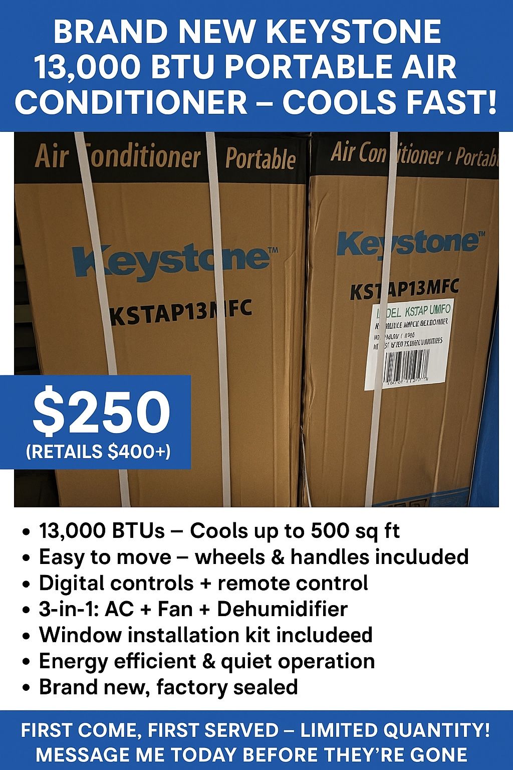 Portable Air Conditioners Cools Fast Brand New AC UNIT