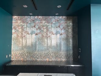 Large Hand-Painted Floral Forest Mural / Wall Art – 10’4” x 7’2”