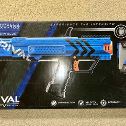 NERF Blue Rival APOLLO XV-700 Ball Blaster Gun With Ammo Clip (+5 Ball Darts)