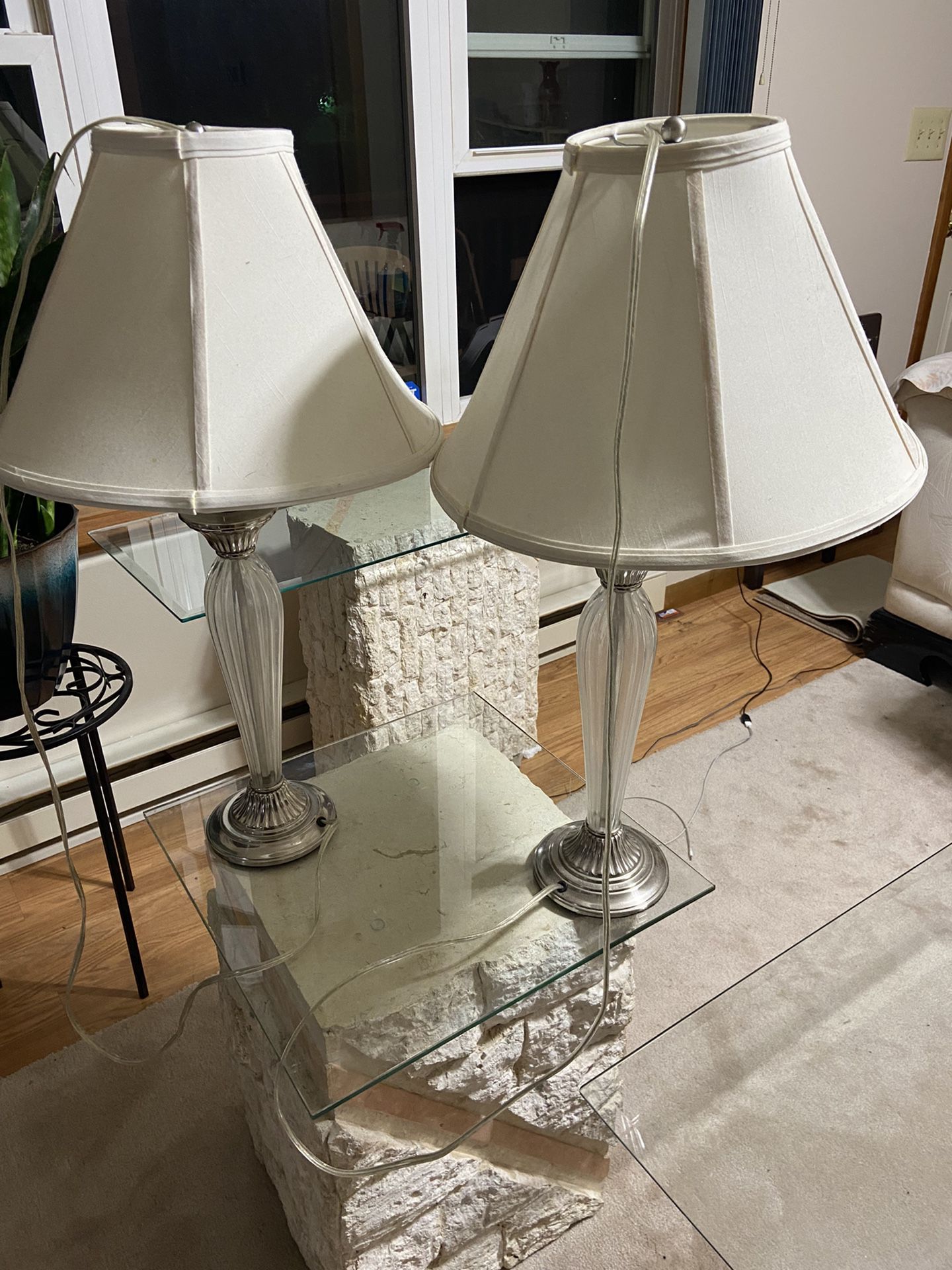 Two Glass Lamps