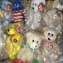 15 Pieces Qty Ty Mint Beanie Baby Babies Bears Collection 