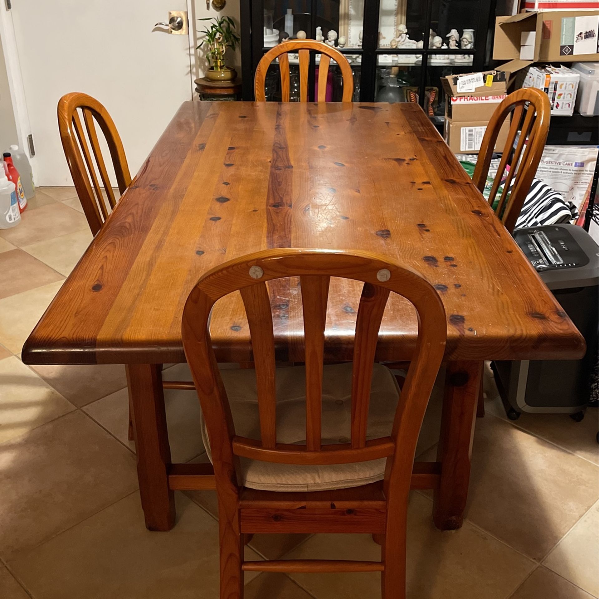 French Country Solid Wood Dining Set 6 Chairs for Sale in Sunny Isles
