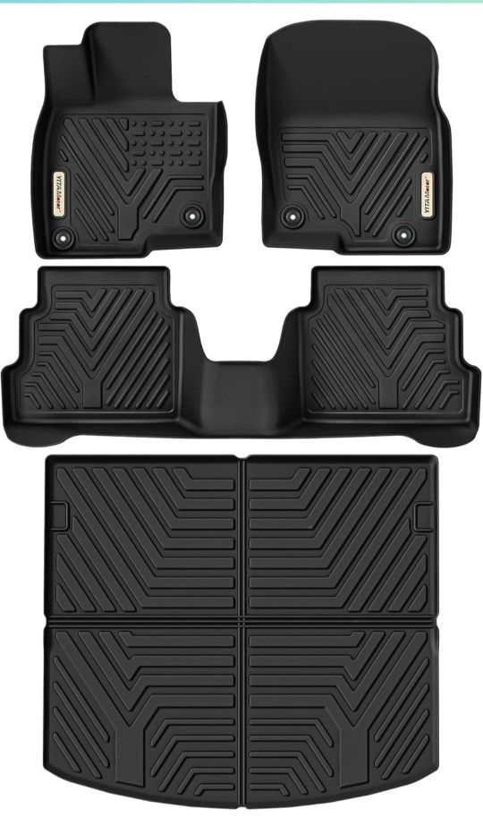 YITAMOTOR Floor Mats Compatible with Mazda CX-5 2017-2025 CX5 Includes 2 Rows and Cargo Liner Set, TPE All-Weather Floor Mat Set Liners, Black
