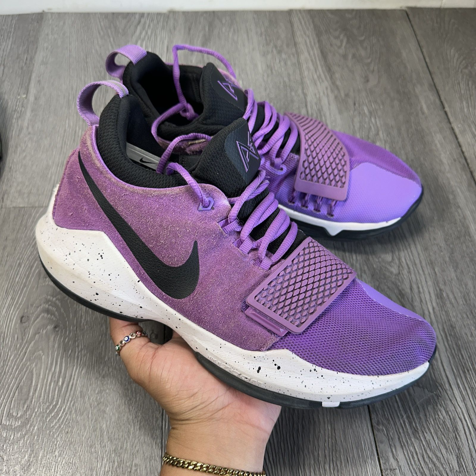 Nike PG 1 Mens Size 8.5 Shoes Bright Violet Basketball Sneaekrs Paul George