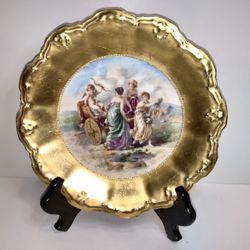 Stunning Antique LIMOGES B & H France Hand-Painted 8” Decorative Plate!