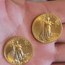 2 Coins Of  Haft Onza Gold Coin, America Eagle,,gold