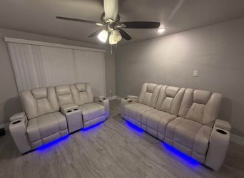 Leather LED Reclining Couches