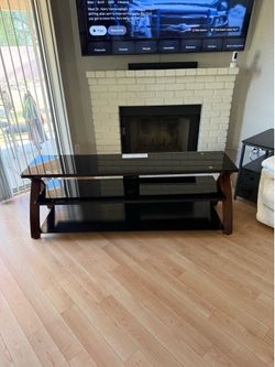 3-Tier Glass and Wood TV Stand