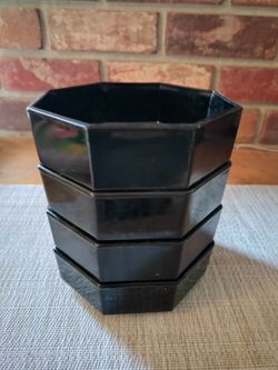 Four Black Halloween Bowls