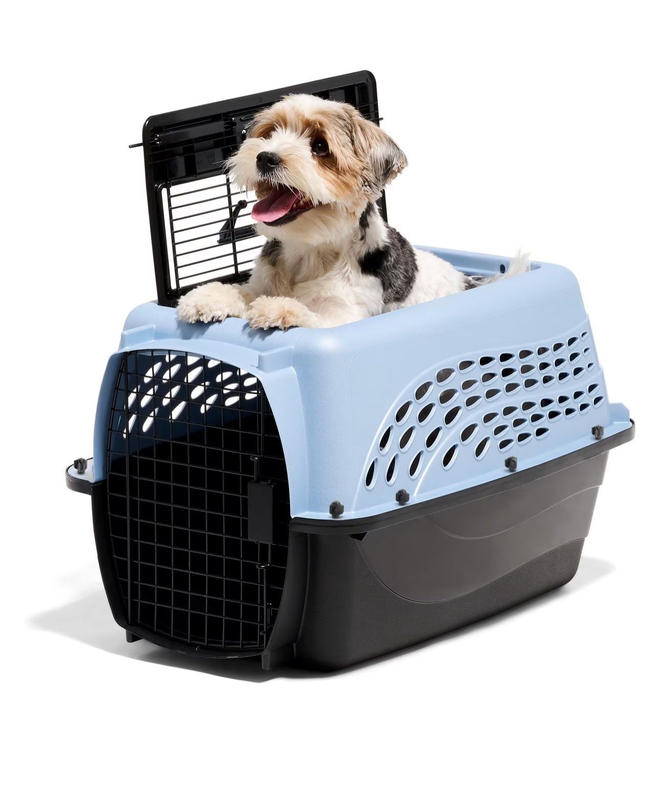 Petmate Two Door Top Load Dog & Cat Kennel, Blue, 24 inches, up to 15-lbs