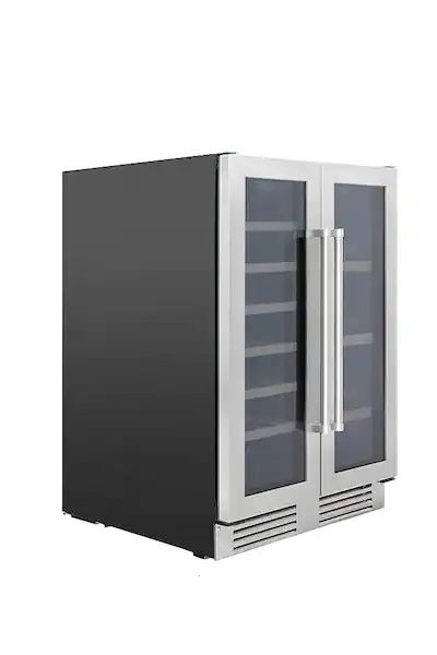 Thor 21 Wine Bottle and 95 Can Dual Zone French Door Wine and Beverage Center