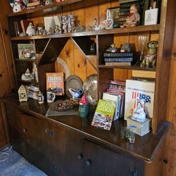 Wood Hutch With drawers