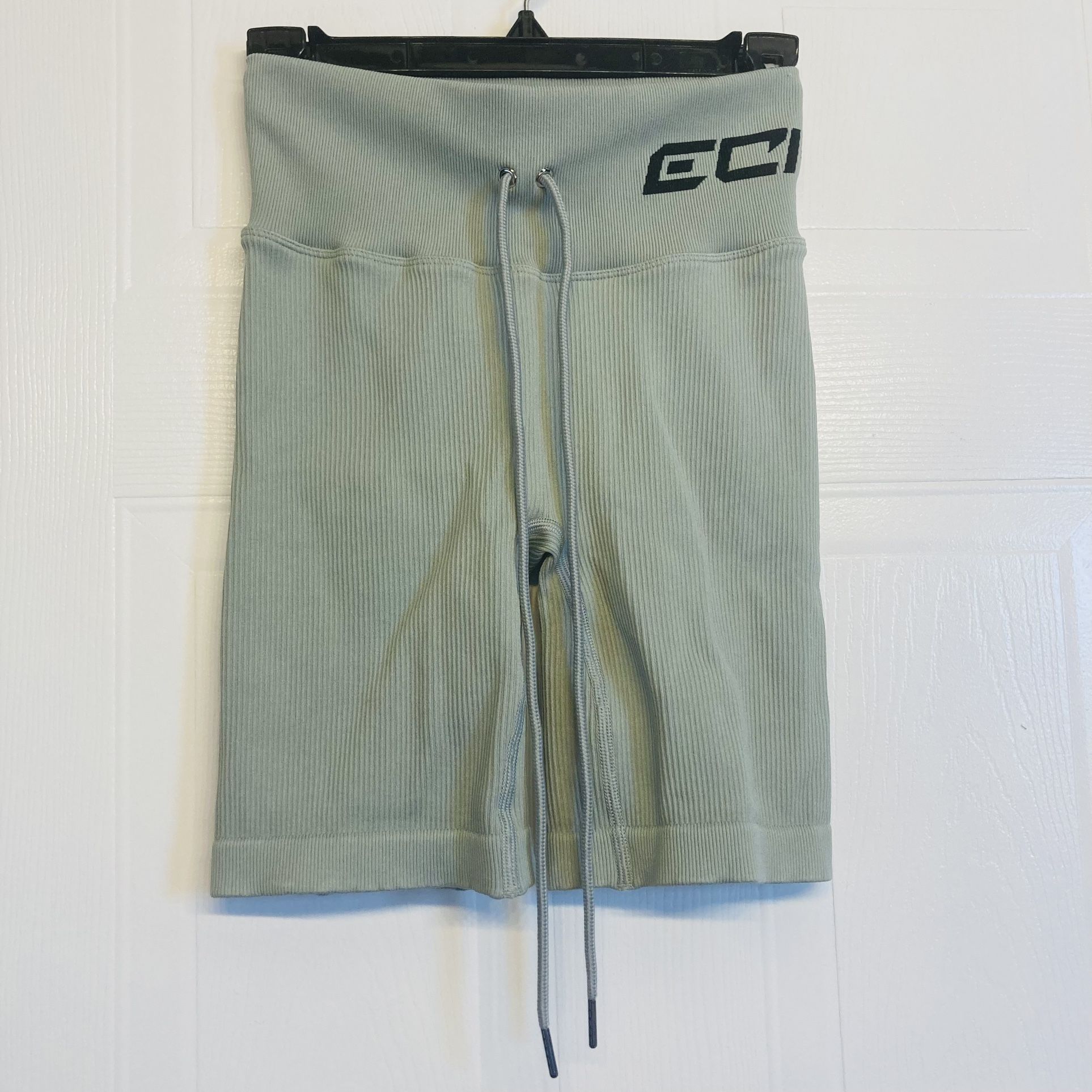 Echt Arise Style Ribbed Drawstring Bike Comfort Shorts Womens Size Small Grey