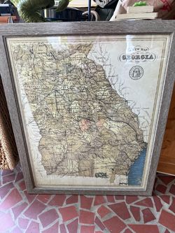 Framed 1850 New Map of Georgia Print