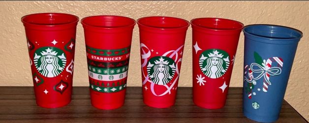 starbucks christmas coffee cups 5 for $5