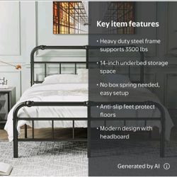 King Bed frame and 10" Mattress