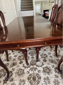 5 pc solid wood dining set and china cabinet