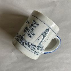 Vintage 10-oz “Time and Tide” Embossed Nautical Mug