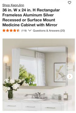 KeonJinn Rectangular Frameless Medicine Cabinet