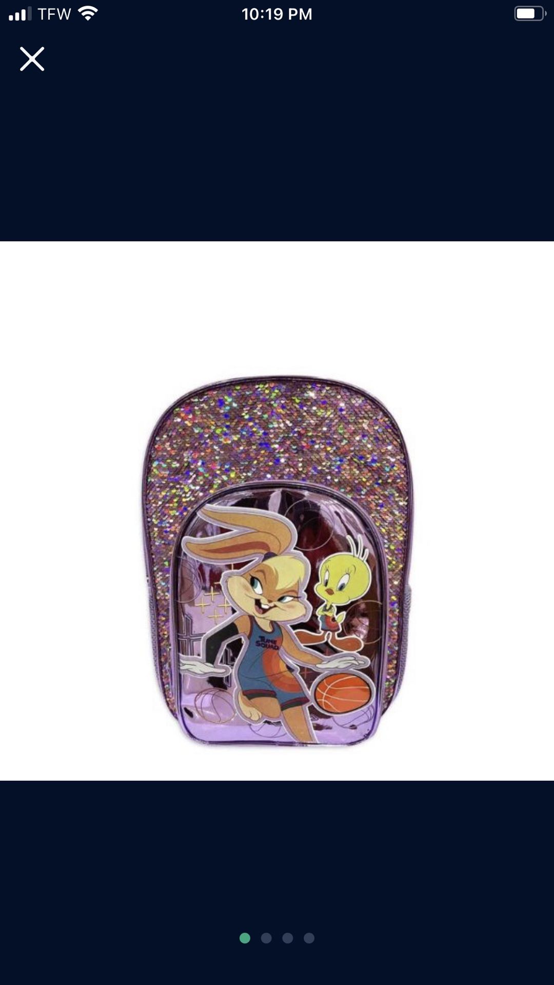 Space Jam 2: A New Legacy Lola Bunny Looney Tune Squad Girl Backpack
