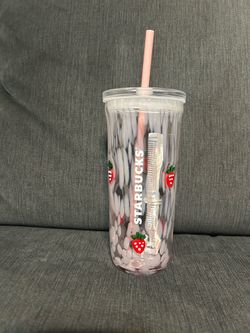 Starbucks strawberry glass cup