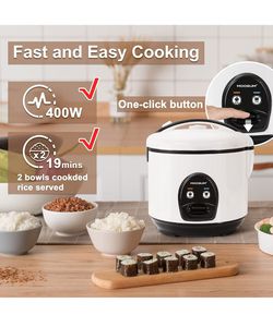 MOOSUM Electric Rice Cooker with One Touch for Asian Japanese Sushi Rice, 5-Cup Uncooked 10-Cup Cooked, Fast&Convenient Cooker