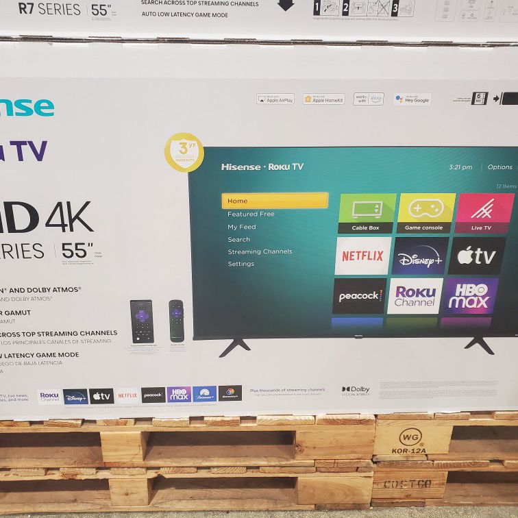 Best Deals.  55" Screen Led Smart 4k By Hisense With Roku Streaming.  55R6095G5 