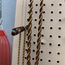 Gold Plated Stainless Steel 8mm Rope 22 Inches 