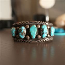 Navajo Silver and Turquoise Wrist Band