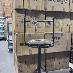 Large Parrots Birds Perch Play Stand With Stainless Steel Trays Toy Hook On Wheels 