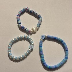 3 Clay bead bracelets!!