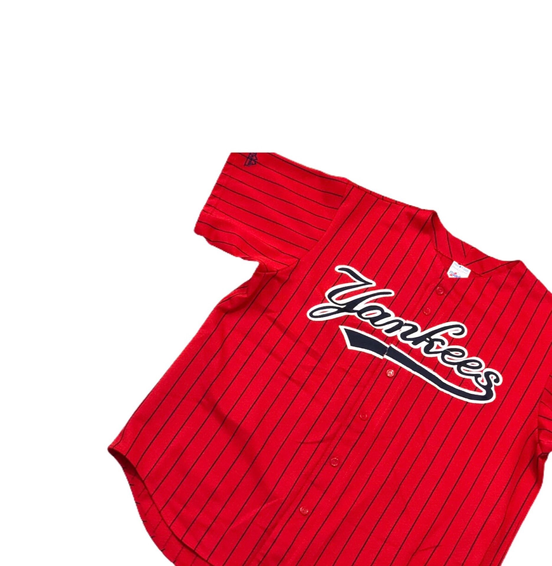 Vintage MLB 90s Majestic New York Yankees Pinstripe Red Baseball