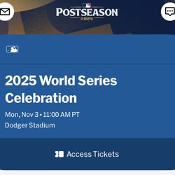 World Series Celebration Dodgers Tickets 